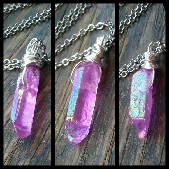 Magic Potion Jewelry - 💜Raw Aura Quartz Crystal Necklace💜